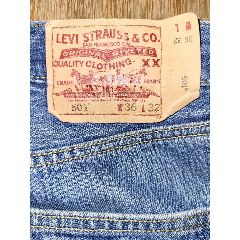 Vintage 2008 Levi's 501 Original Fit Jeans Medium Stonewash Denim W36 L32